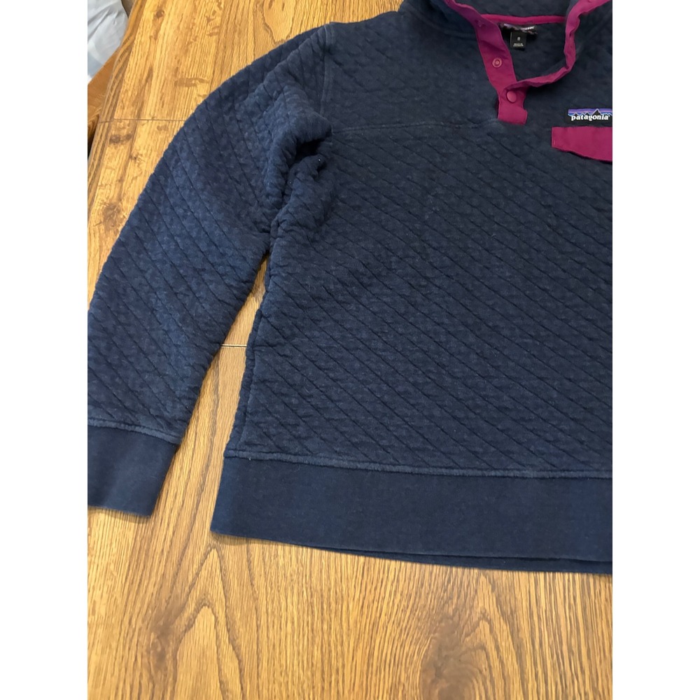 Patagonia Organic Cotton Quilt Snap-T Pullover Navy Magenta Medium - Picture 5 of 10